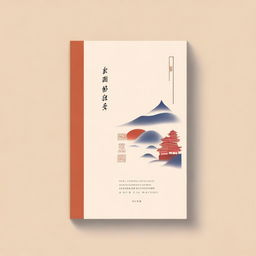 A book cover design featuring three distinct colors with a minimalist and clean aesthetic, inspired by Chinese culture