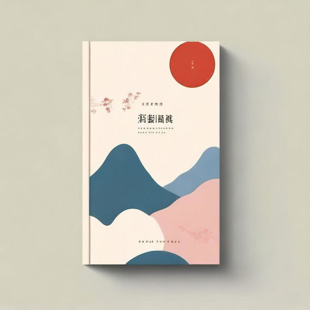 A book cover design featuring three distinct colors with a minimalist and clean aesthetic, inspired by Chinese culture