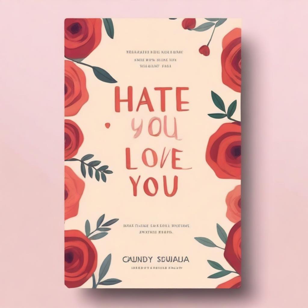 Create an image that looks like a book cover with the title 'Hate you, Love you' prominently displayed