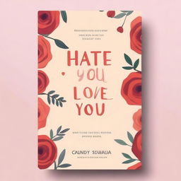 Create an image that looks like a book cover with the title 'Hate you, Love you' prominently displayed