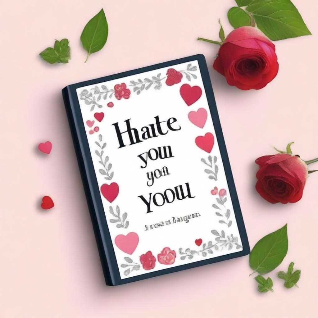 Create an image that looks like a book cover with the title 'Hate you, Love you' prominently displayed