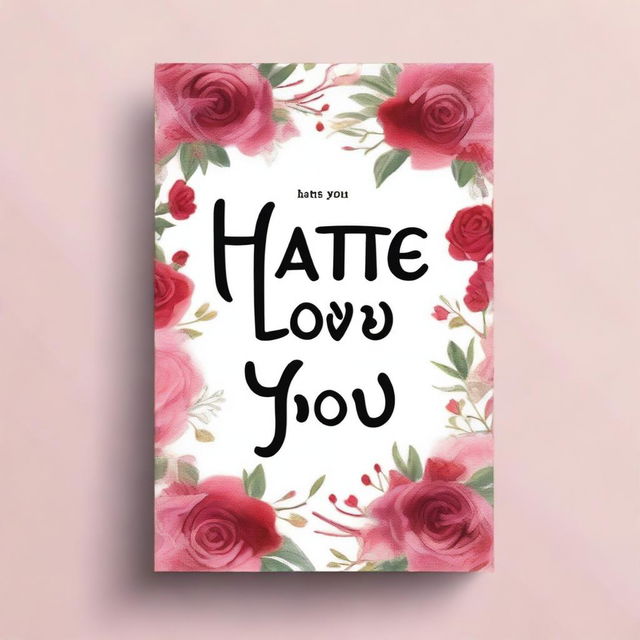 Create an image that looks like a book cover with the title 'Hate you, Love you' prominently displayed