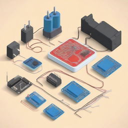 A detailed illustration of electrical circuits designed using Tinkercad