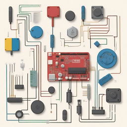 A detailed illustration of electrical circuits designed using Tinkercad