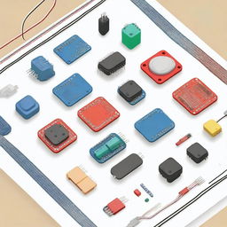 A detailed illustration of electrical circuits designed using Tinkercad