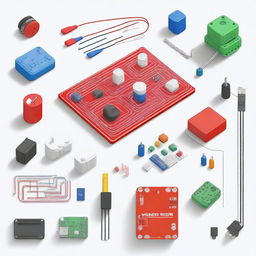 A detailed illustration of electrical circuits designed using Tinkercad