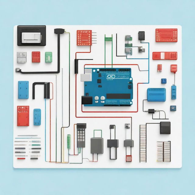 A detailed illustration of electrical circuits designed using Tinkercad