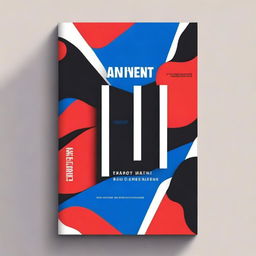 A book cover featuring a bold design with the colors red, blue, and black