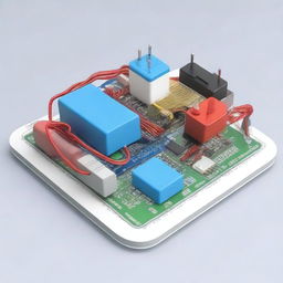 A detailed 3D model of electrical circuits created in Tinkercad, featuring an Arduino board with various components like resistors, capacitors, LEDs, and wires