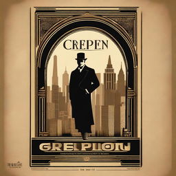 A film poster with the title 'Dealing with Crippen' in 1920s style