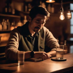 A scene where a person pours vodka into a glass and asks a question