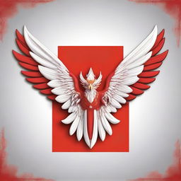 Design a t-shirt featuring the Garuda bird emblem on a red and white background