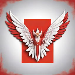 Design a t-shirt featuring the Garuda bird emblem on a red and white background