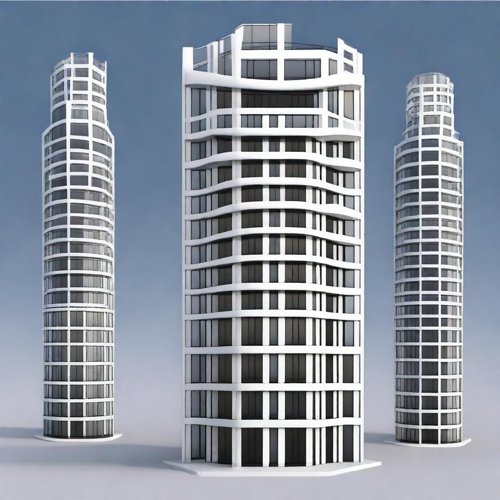 Create an image of a tower with 6 floors