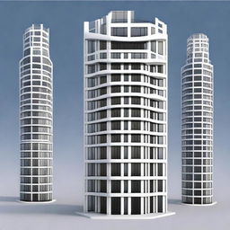 Create an image of a tower with 6 floors