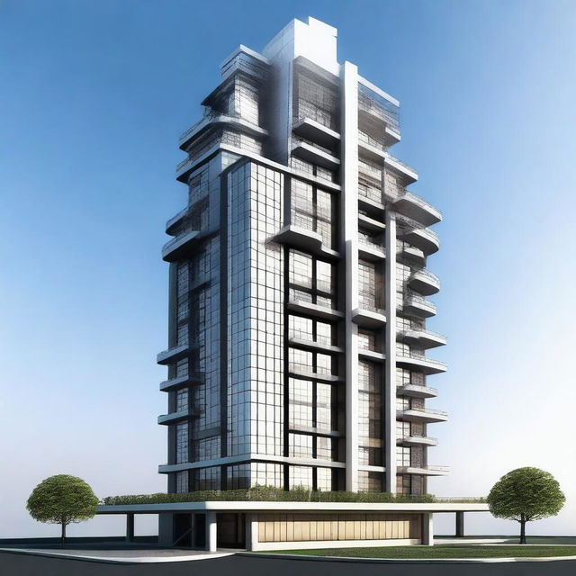 Create an image of a tower with 6 floors