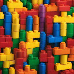 Create an image of 6 LEGO blocks stacked on top of each other