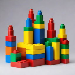 Create an image of 6 LEGO blocks stacked on top of each other