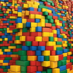 Create an image of 6 LEGO blocks stacked on top of each other