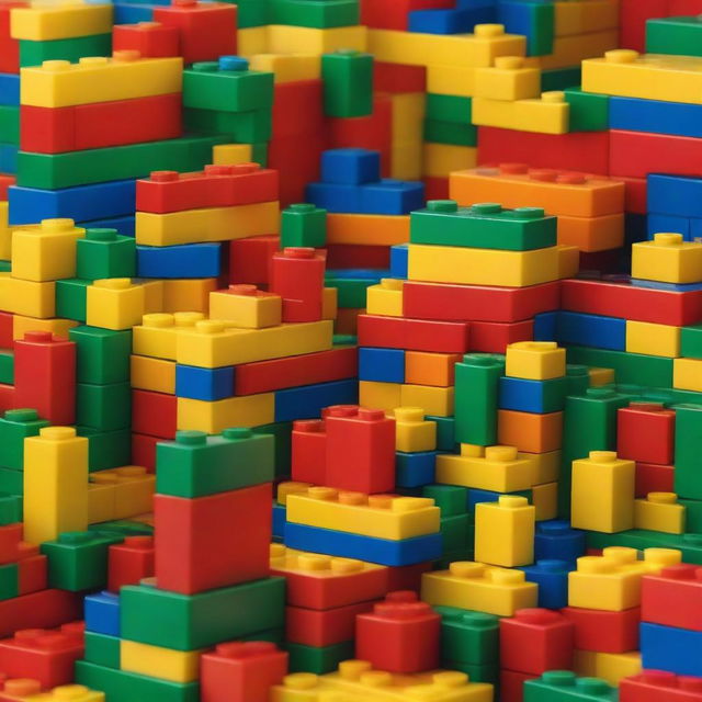 Create an image of 6 LEGO blocks stacked on top of each other