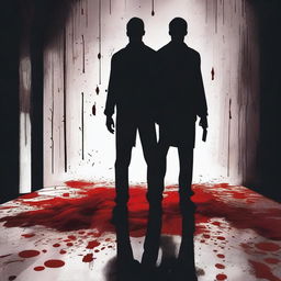 A chilling poster depicting a murder scene