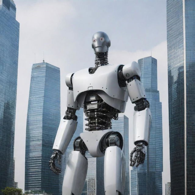 Robot combined with skyscrapers 