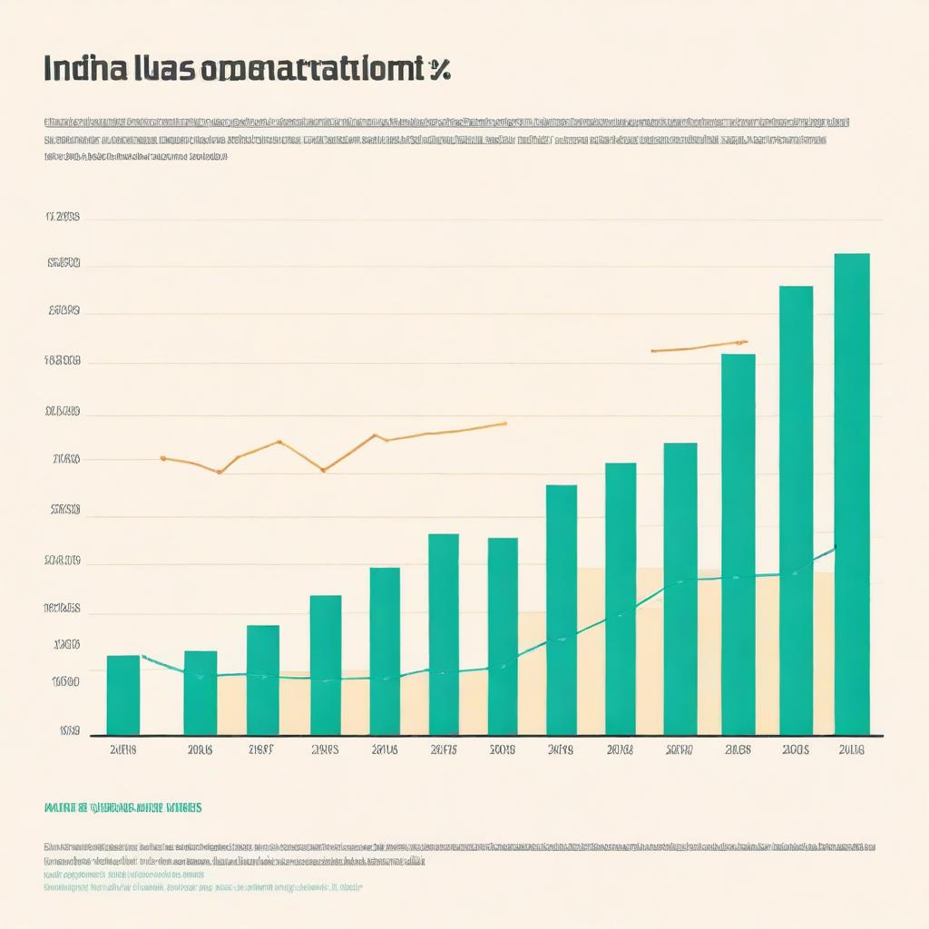 A detailed graph illustrating the Human Development Index (HDI) of India over the years