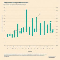 A detailed graph illustrating the Human Development Index (HDI) of India over the years