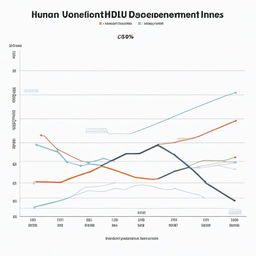 A detailed graph illustrating the Human Development Index (HDI) of India over the years