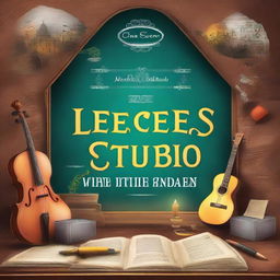 Create a captivating book cover titled 'The Secret Studio: Where Legends are Made'