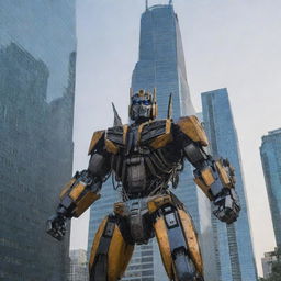 Transformer combined with skyscrapers 