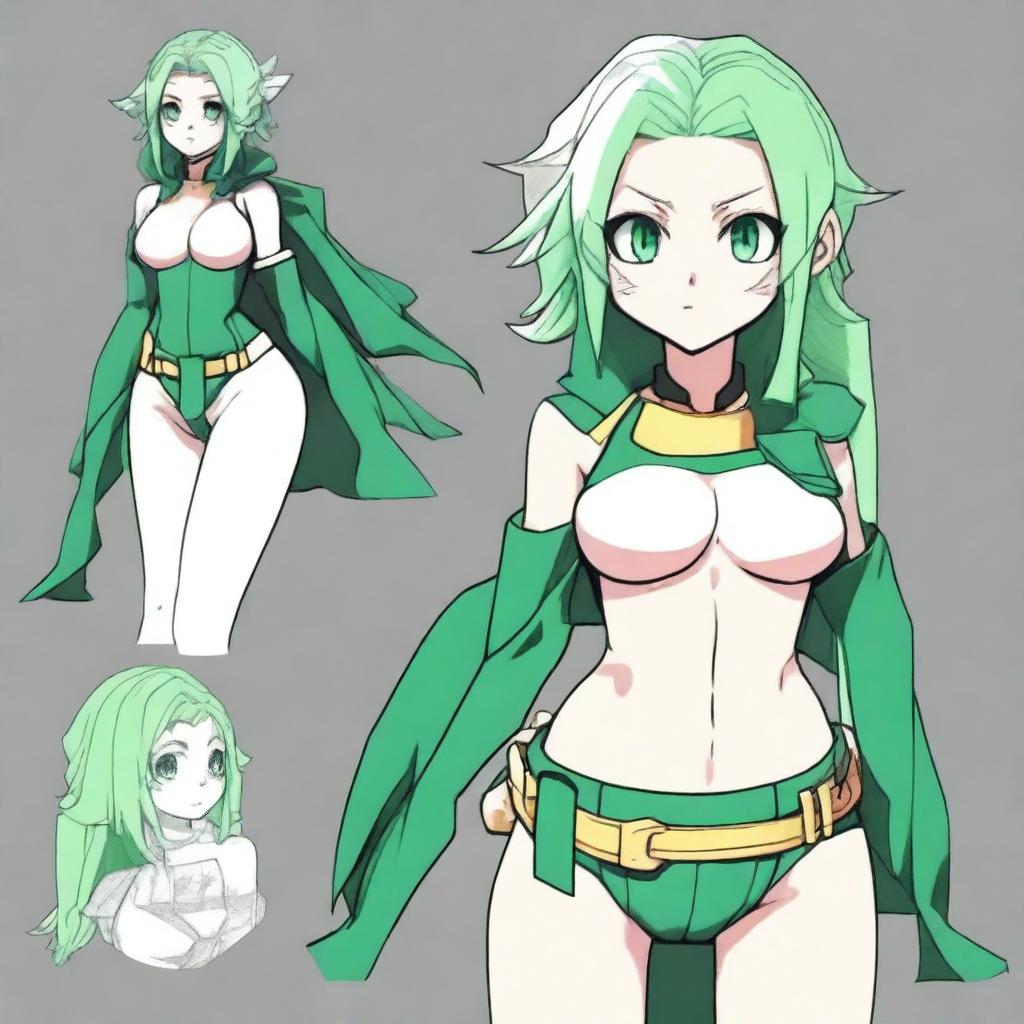 A detailed step-by-step drawing tutorial of Midoria from My Hero Academia