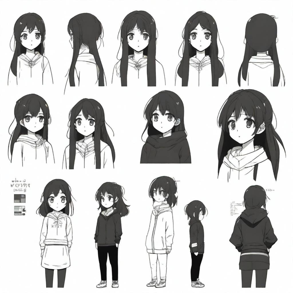 An anime-style drawing tutorial showing step-by-step instructions