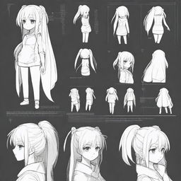 An anime-style drawing tutorial showing step-by-step instructions