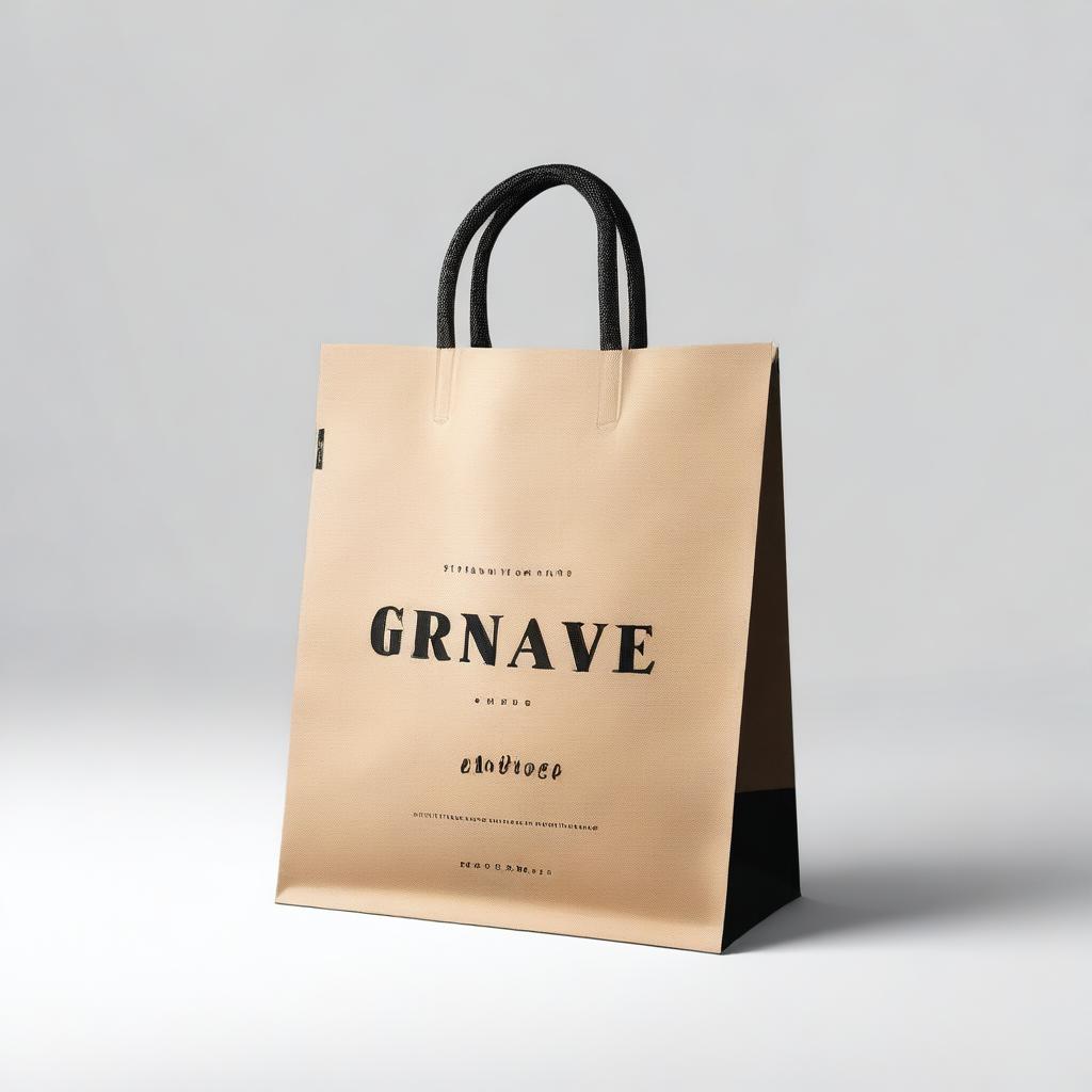 A takeaway bag designed to match the theme of a cozy coffee shop