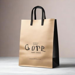 A takeaway bag designed to match the theme of a cozy coffee shop