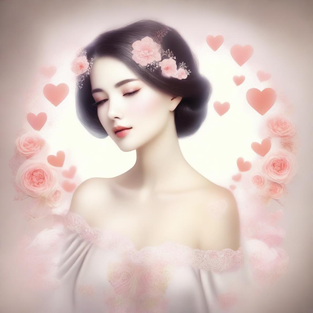 A woman who represents love, depicted in a serene and elegant manner