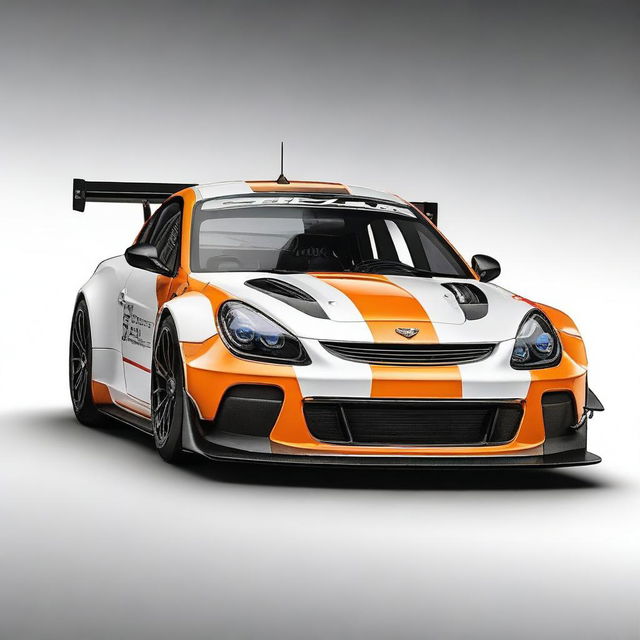 A vibrant and dynamic GT3 racing decoration design for a Callaway GT3 racing car