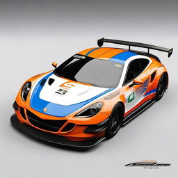 A vibrant and dynamic GT3 racing decoration design for a Callaway GT3 racing car