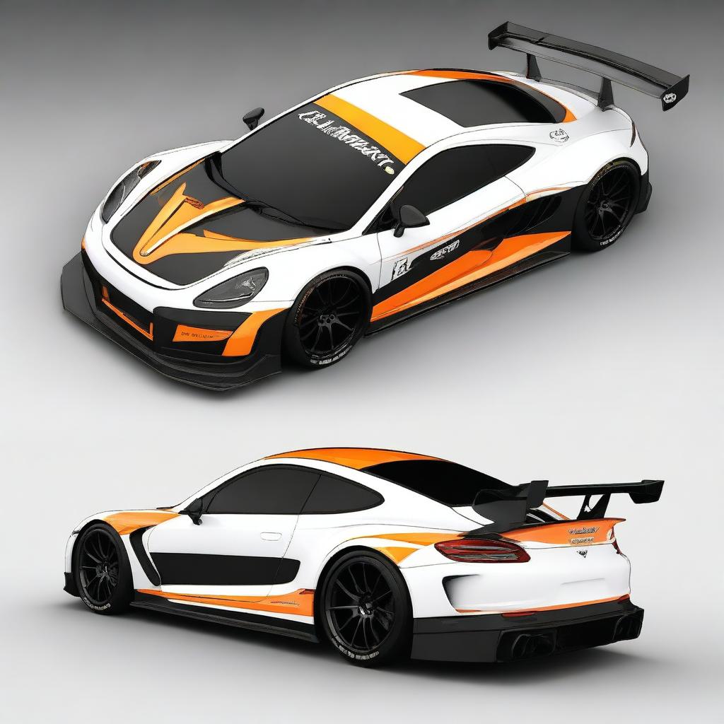 A highly dynamic and aggressive GT3 racing decoration design for a Callaway GT3 racing car