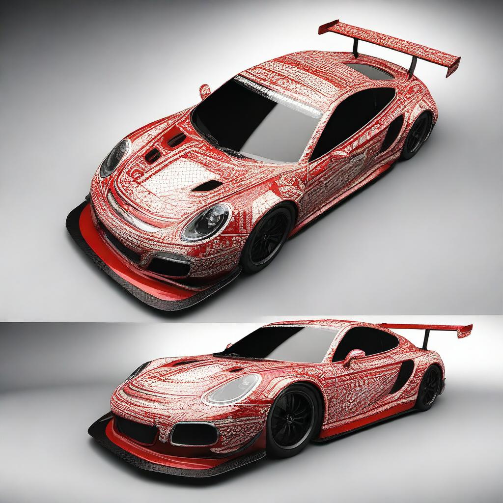 A highly intricate and complex GT3 racing decoration design for a Callaway GT3 racing car