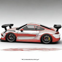 Design an intricately detailed and complex GT3 racing decoration for a Callaway GT3 racing car