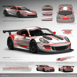 Design an intricately detailed and complex GT3 racing decoration for a Callaway GT3 racing car