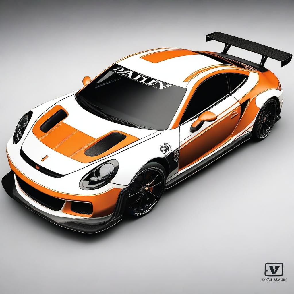 Design an intricately detailed and complex GT3 racing decoration for a Callaway GT3 racing car