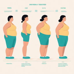 An illustration of a person going through a 30-day weight loss journey