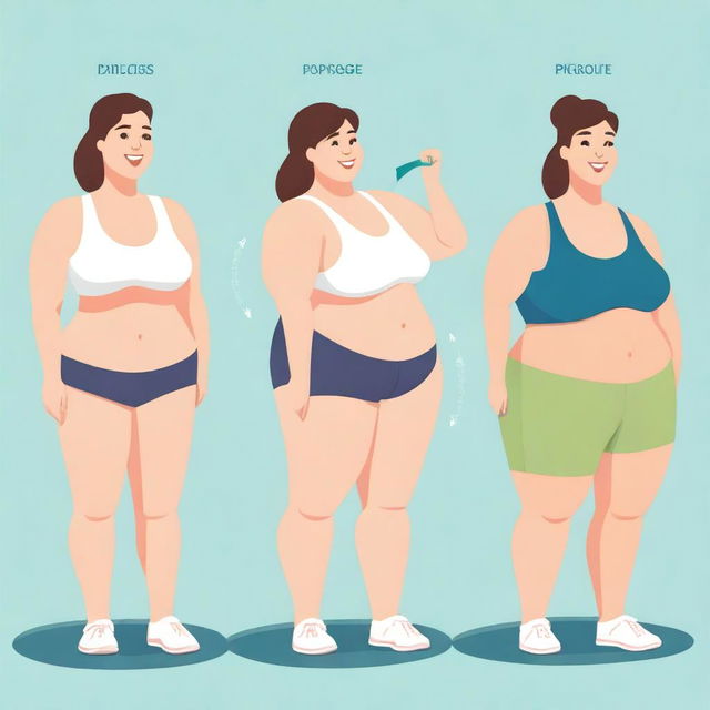 An illustration of a person going through a 30-day weight loss journey