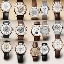 A collection of unique and stylish watch designs, showcasing various styles from modern to classic