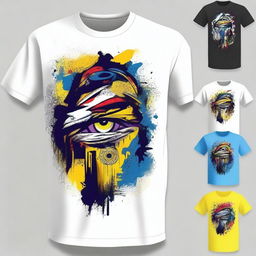 A creative and stylish t-shirt design featuring a unique and eye-catching graphic