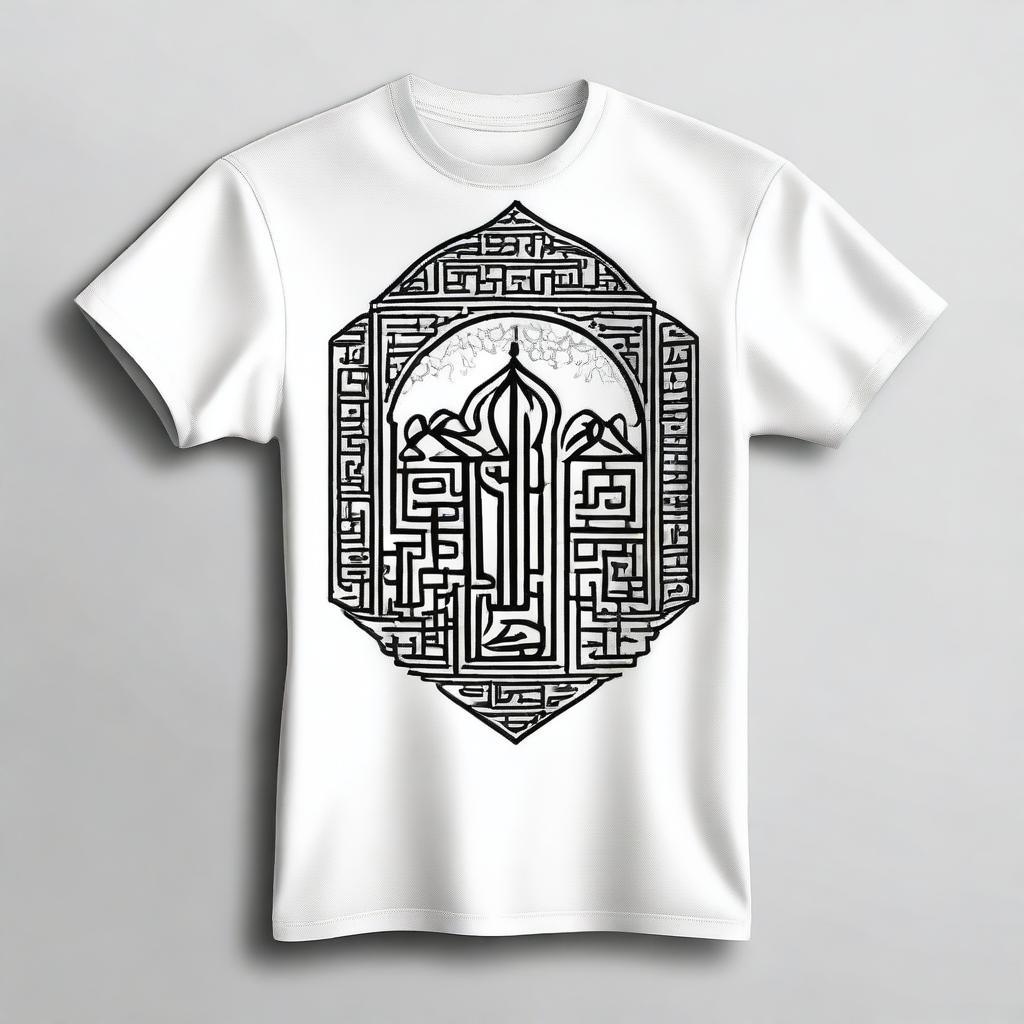 A cool and modern t-shirt design for Jam'iyyah Tadarus Al-Qur'an (AL QUROWY) featuring Islamic elements