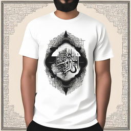 A cool and modern t-shirt design for Jam'iyyah Tadarus Al-Qur'an (AL QUROWY) featuring Islamic elements